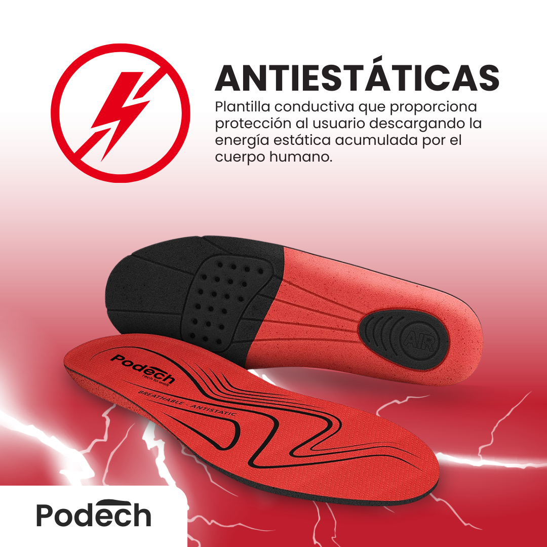 Plantillas de Trabajo Antiestáticas Memory Foam, Antiolor Transpirables Talla recortable