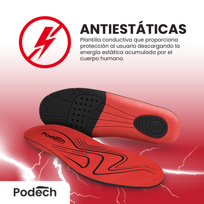 Plantillas de Trabajo Antiestáticas Memory Foam, Antiolor Transpirables Talla recortable